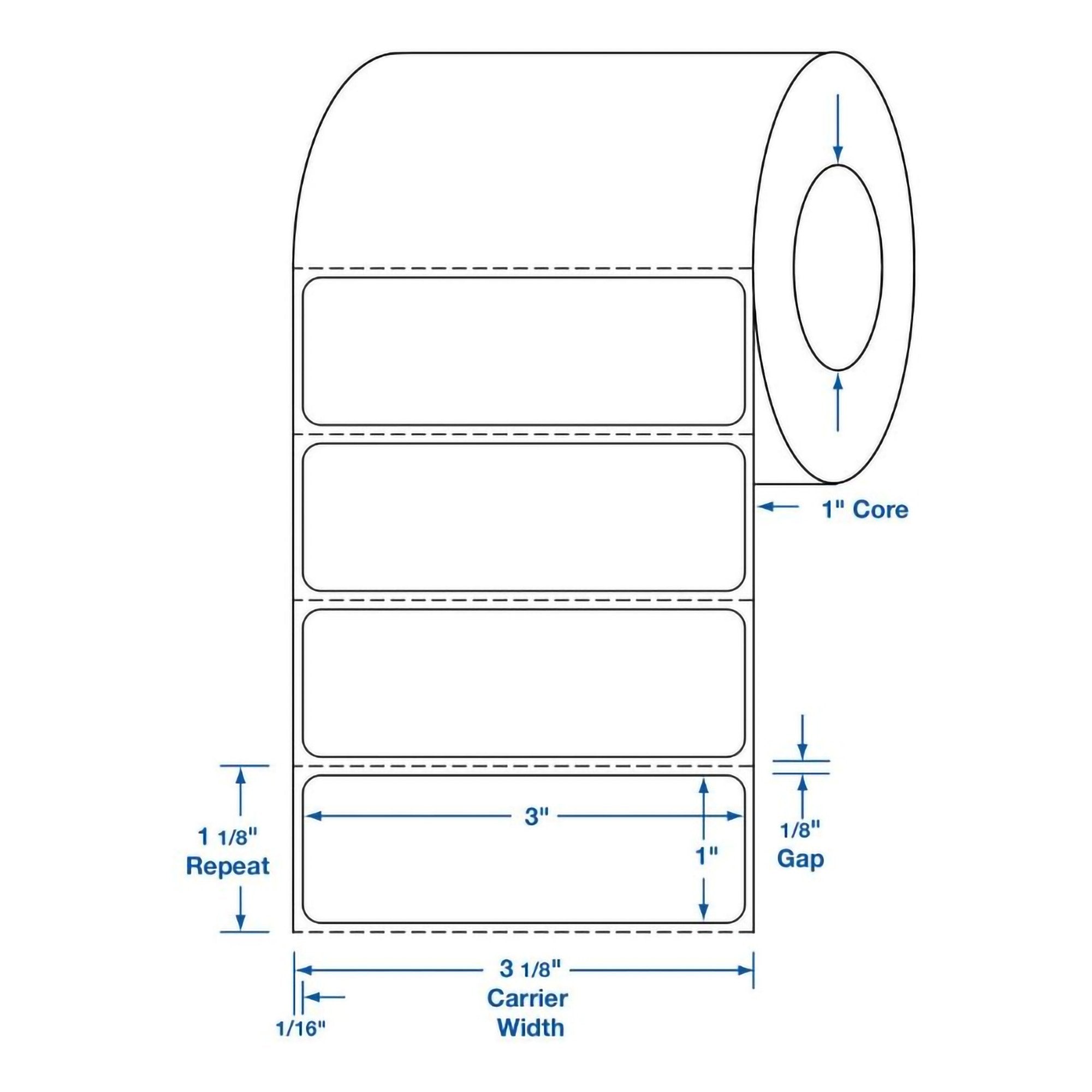 Blank Label Centurion Laboratory Use White Paper 1 X 3 Inch