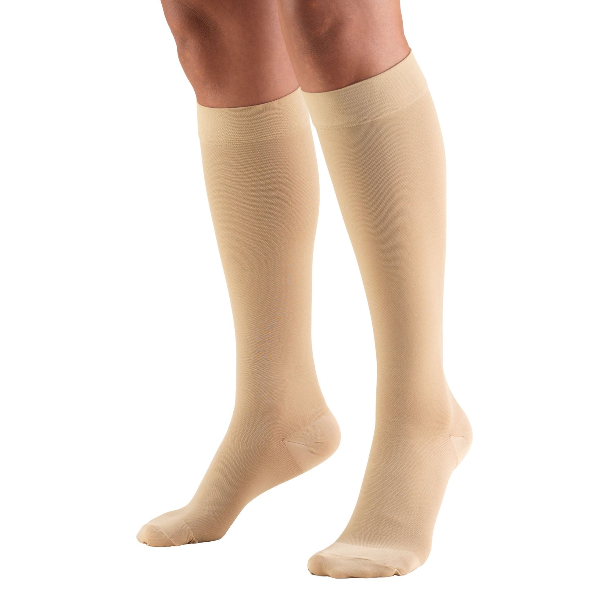 Compression Stocking Truform® Knee High X-Large Beige Closed Toe