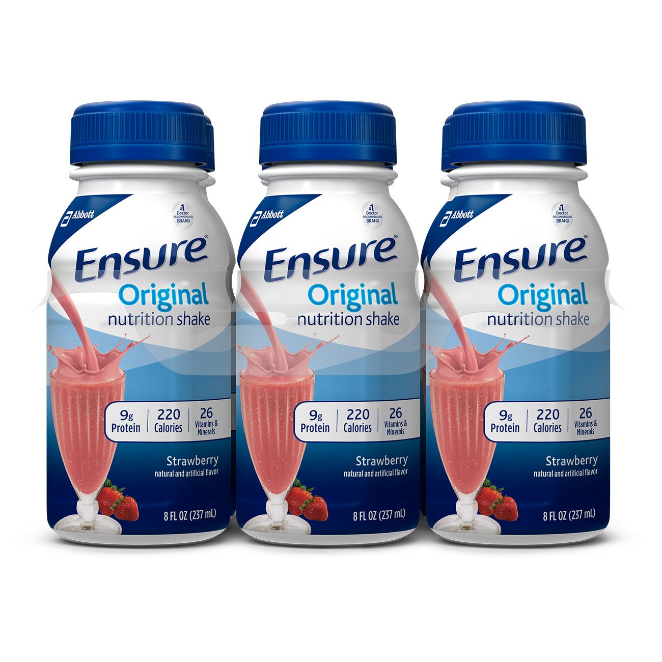 Oral Supplement Ensure Original Shake Strawberry Flavor Liquid 8 oz. Bottle, Packaging Type- Case