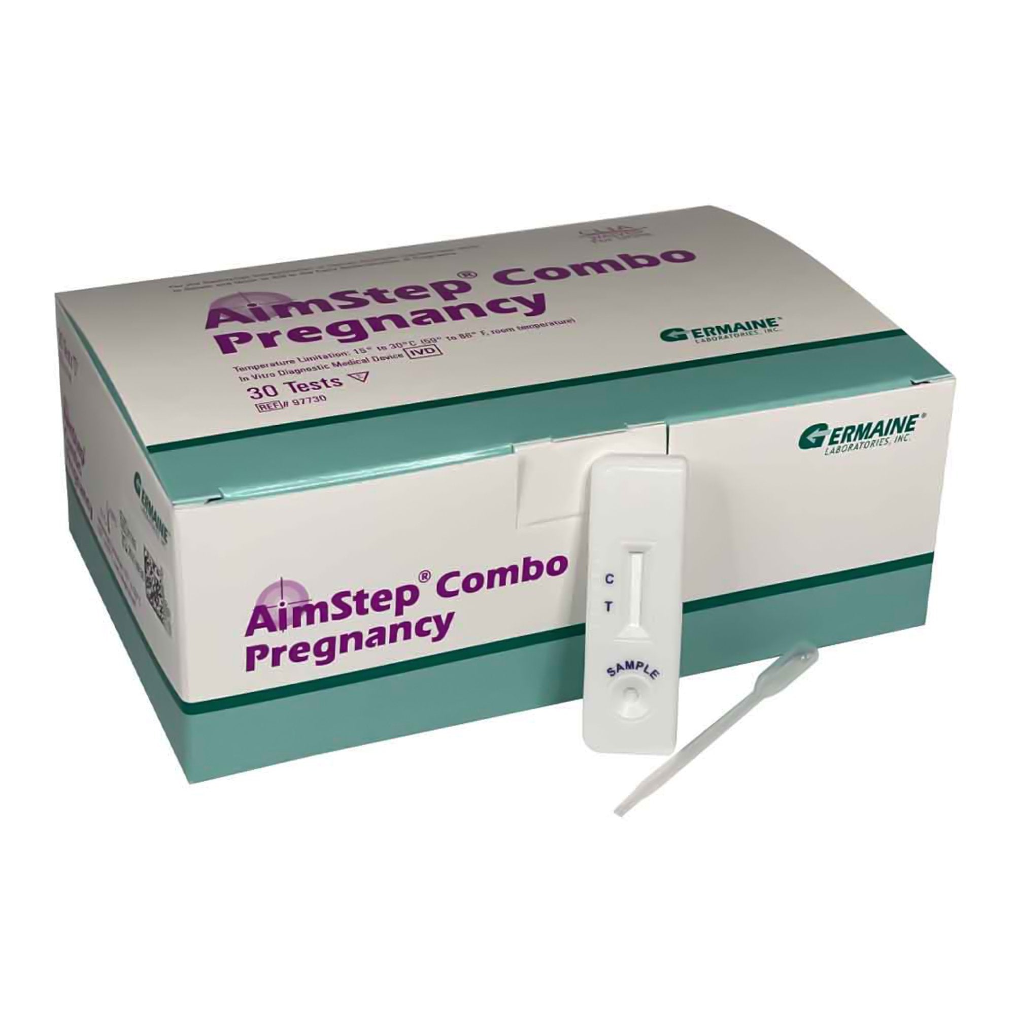 Reproductive Health Test Kit AimStep® Combo hCG Pregnancy Test 30 Tests CLIA Waived Sample Dependent