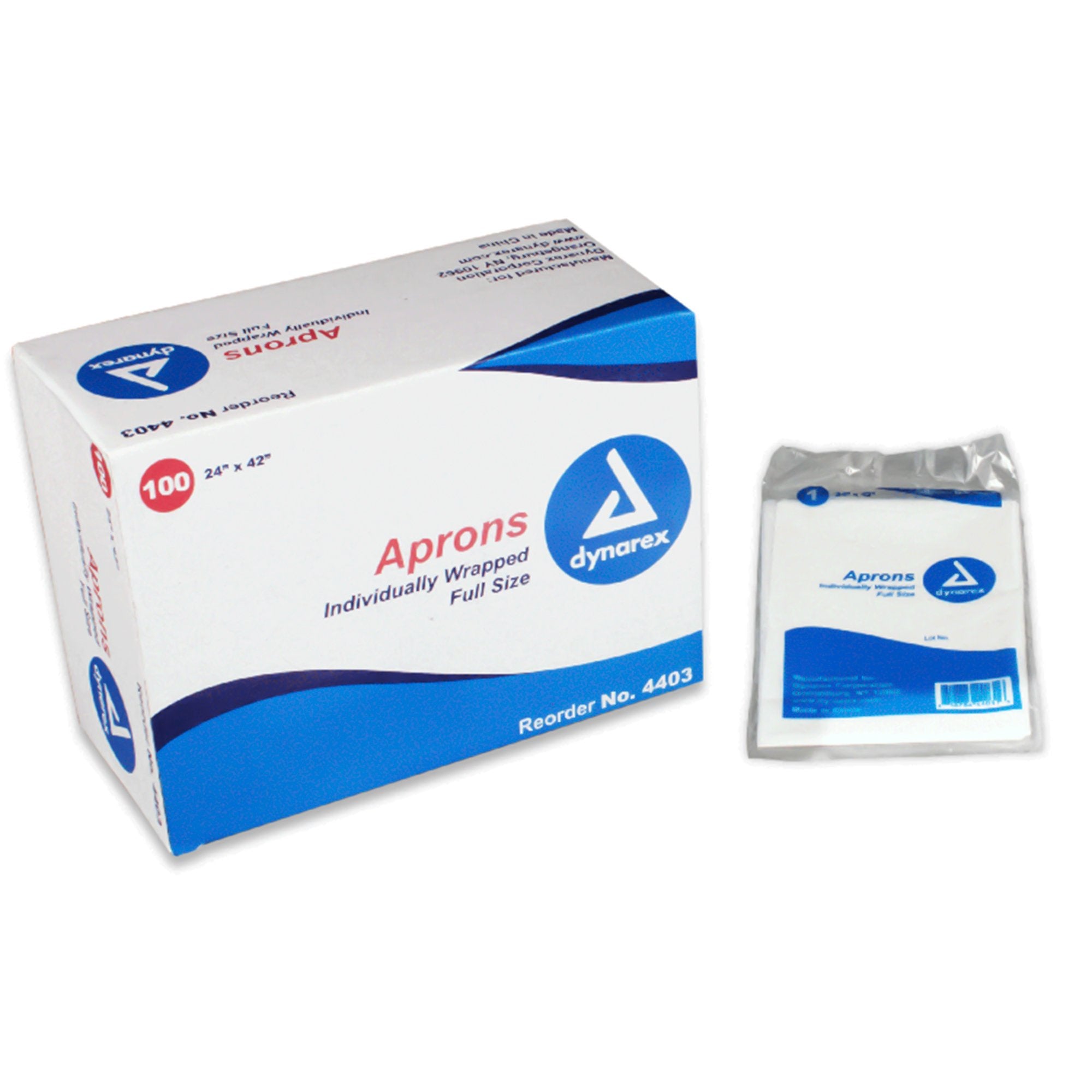 General Purpose Apron Dynarex White Disposable, Packaging Type- Box