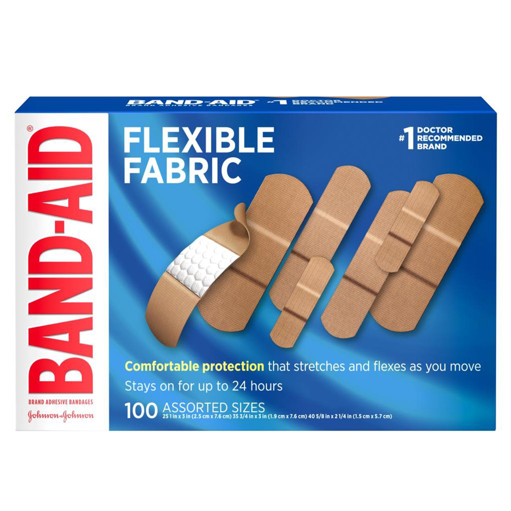 Adhesive Strip Band-Aid Flexible Fabric (25) 1 X 3 Inch / (35) 3/4 X 3 Inch / (40) 5/8 X 2-1/4 Inch Fabric Rectangle Tan Sterile, Packaging Type- Box