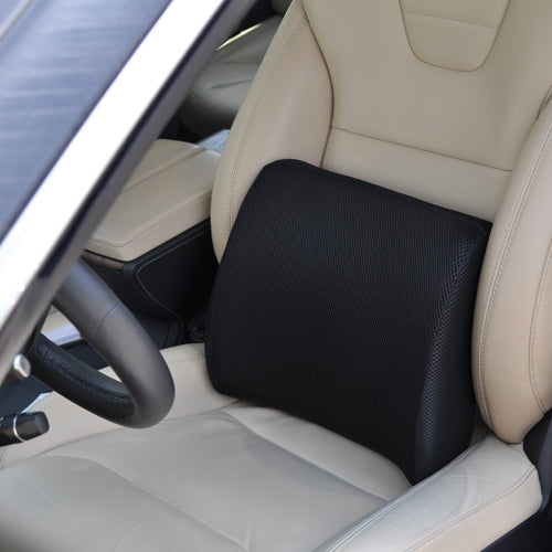 lumbar cushion w straps black memory foam blue jay