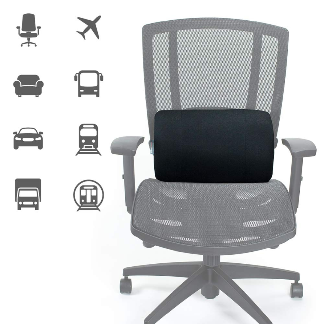 lumbar support with massage obusforme blackside to side