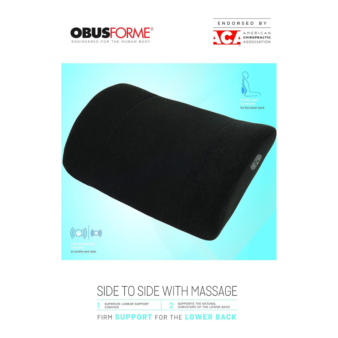 lumbar support with massage obusforme blackside to side