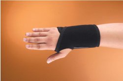 Wrist Brace Modabber Aluminum / Neoprene Left Hand Black One Size Fits Most