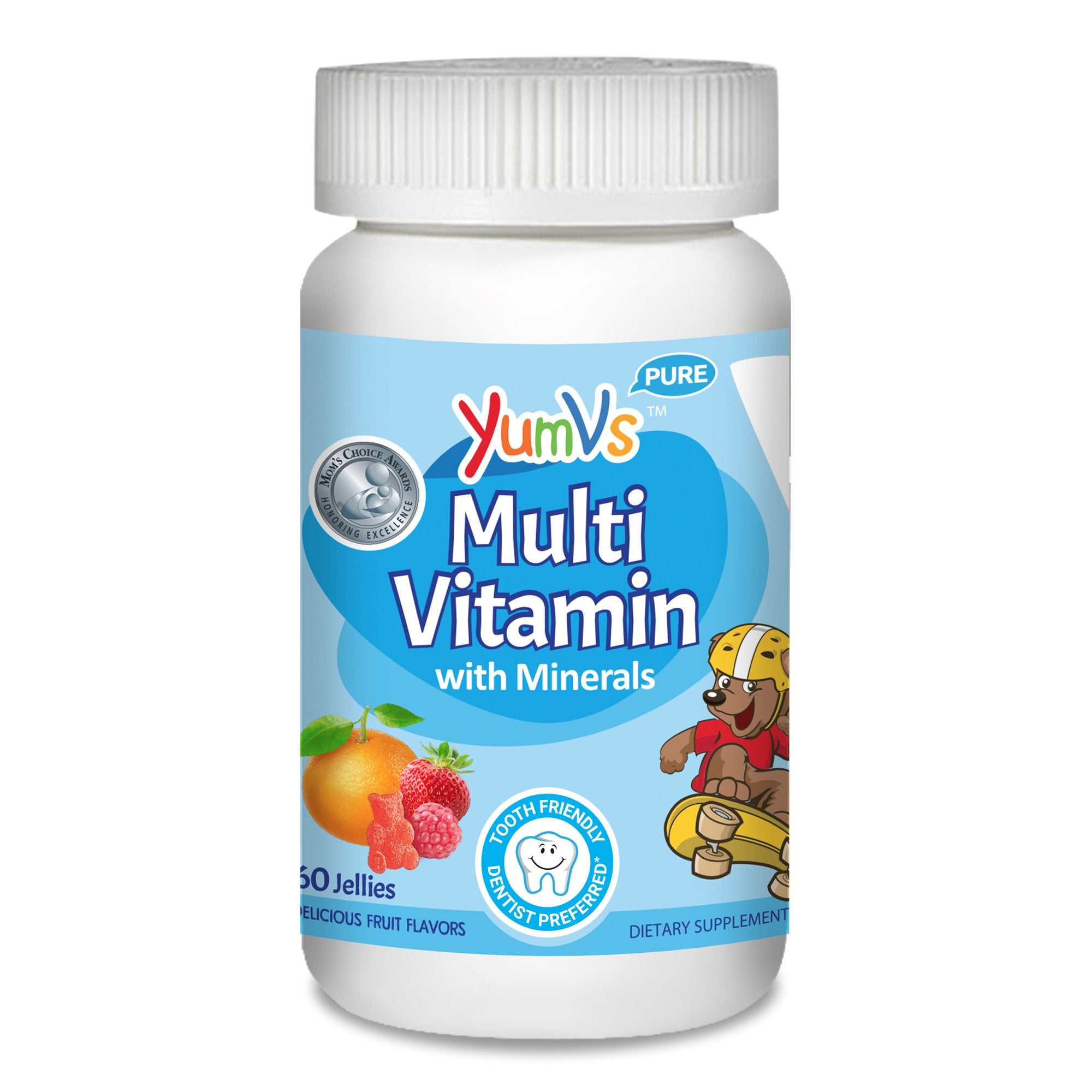 Multivitamin Supplement YumV's Gummy 60 per Bottle Assorted Fruit Flavor, Packaging Type- Case