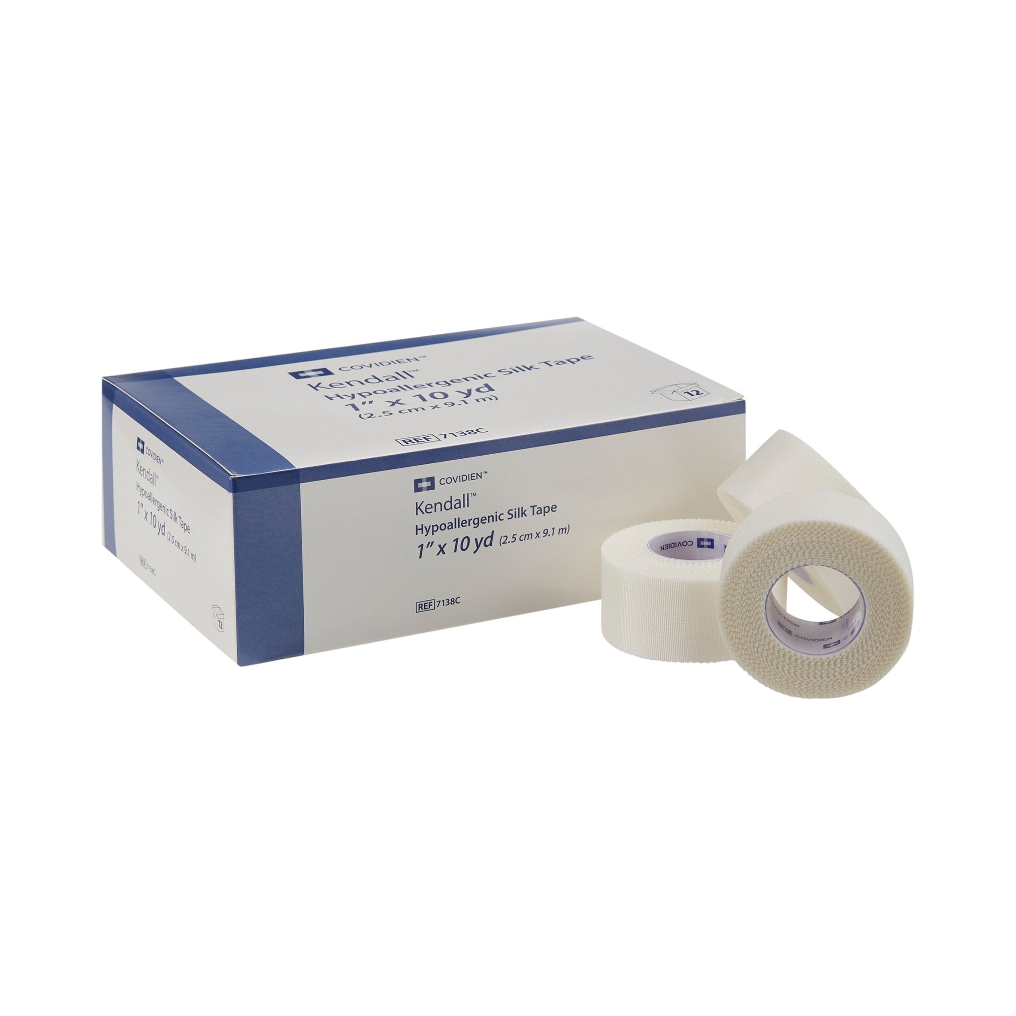 Hypoallergenic Medical Tape Kendall™ Hypoallergenic Silk White 1 Inch X 10 Yard Silk-Like Cloth NonSterile