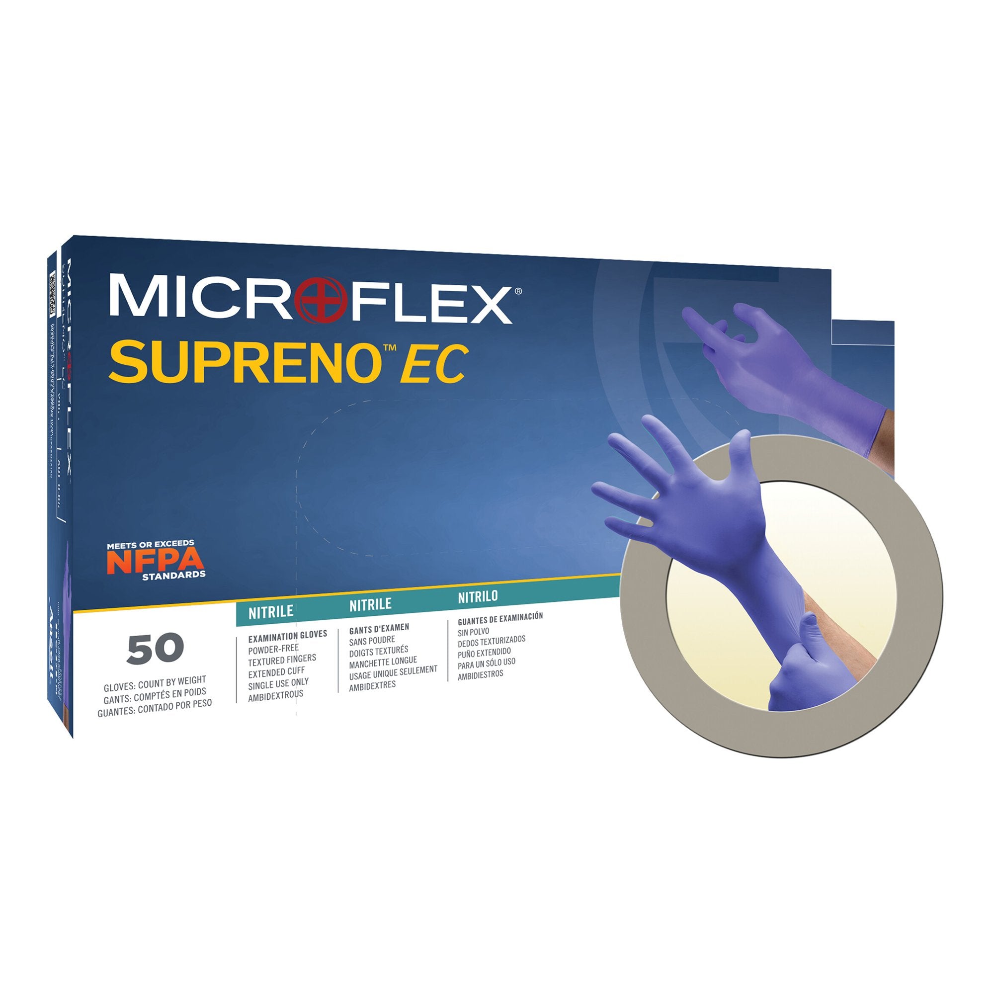 Exam Glove Supreno EC X-Large NonSterile Nitrile Extended Cuff Length Textured Fingertips Blue Chemo Tested / Fentanyl Tested, Packaging Type- Box