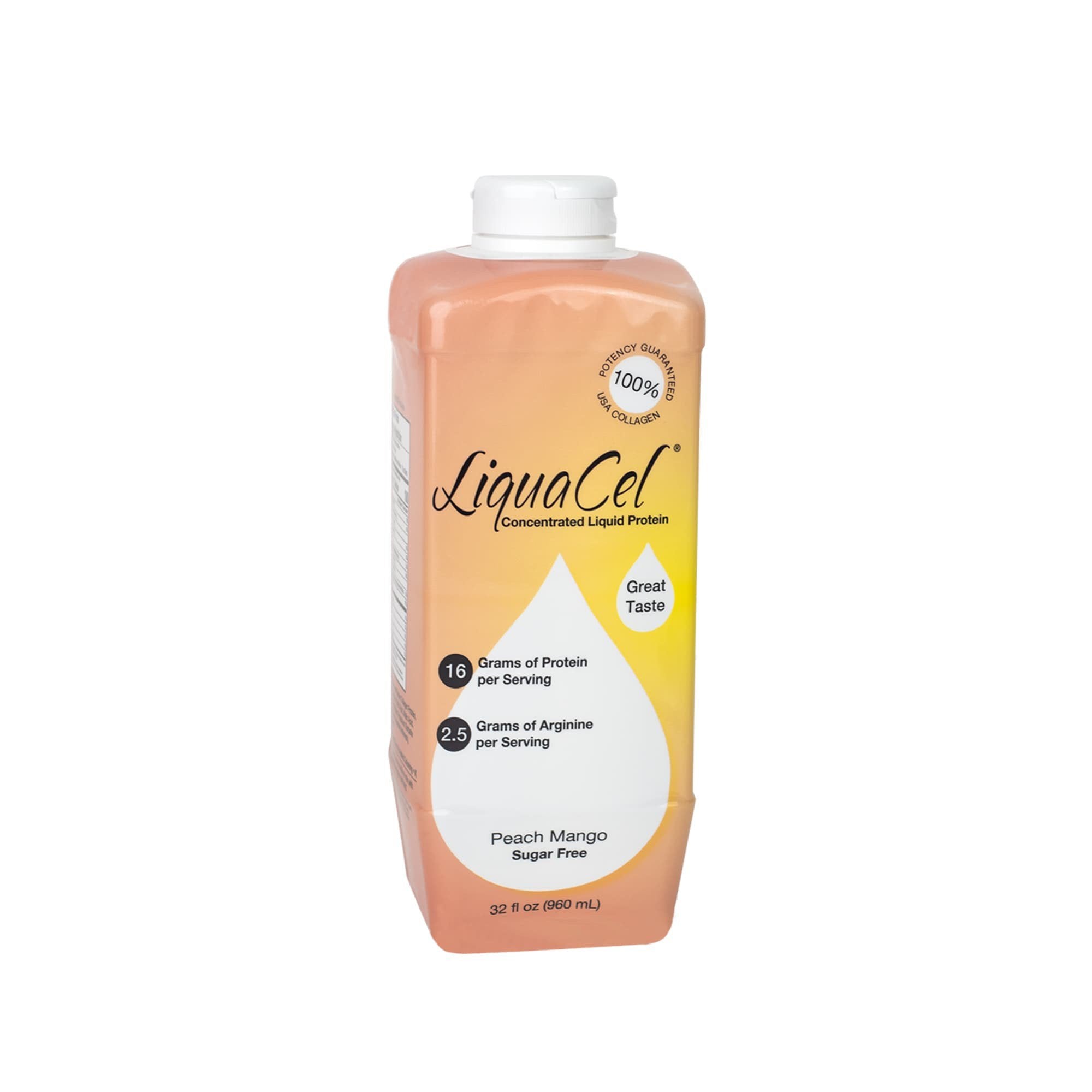 Oral Supplement LiquaCel Peach Mango Flavor Liquid 32 oz. Bottle, Packaging Type- Case