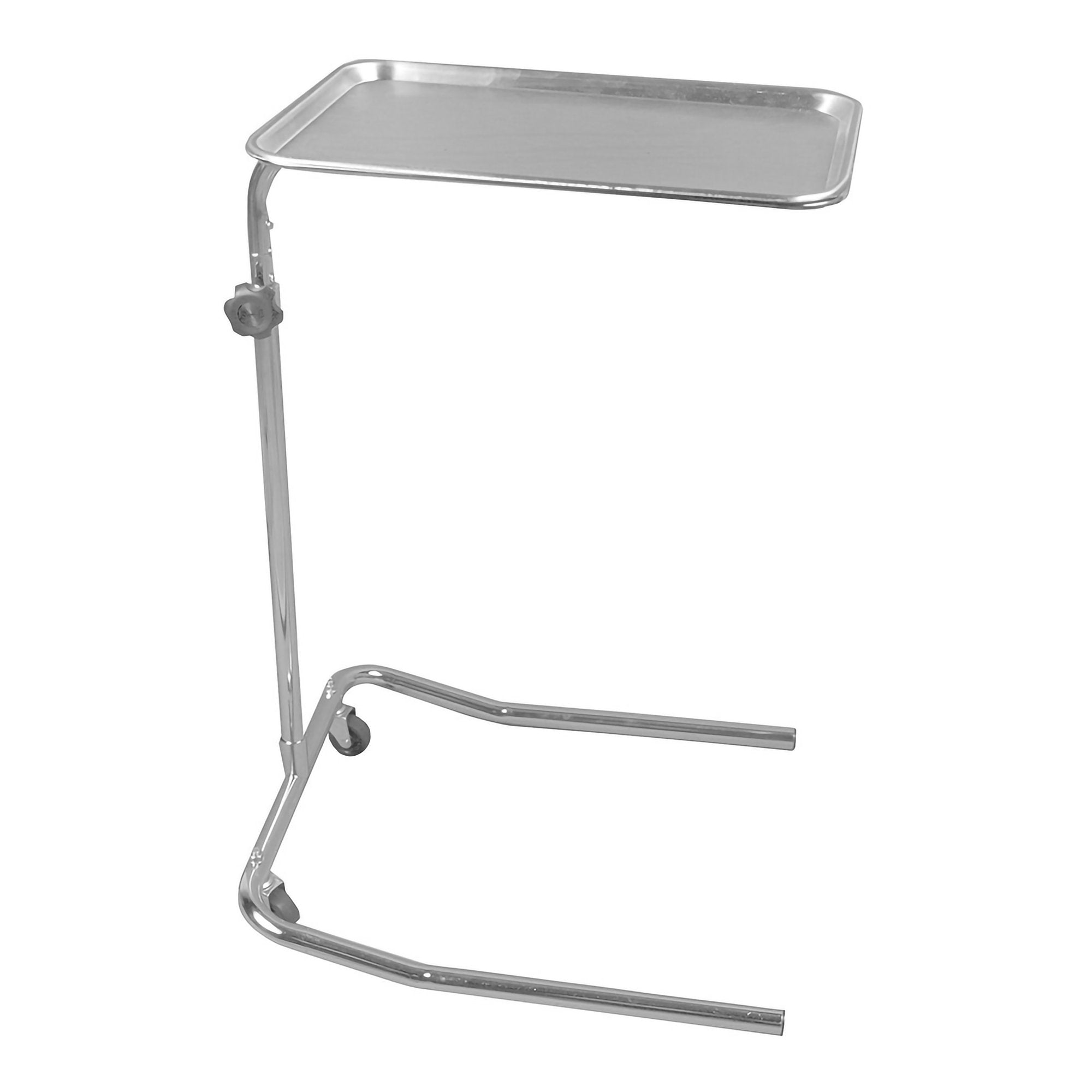 Mayo Instrument Stand McKesson Hand Operated Single Post U-Shaped Base Small Tray