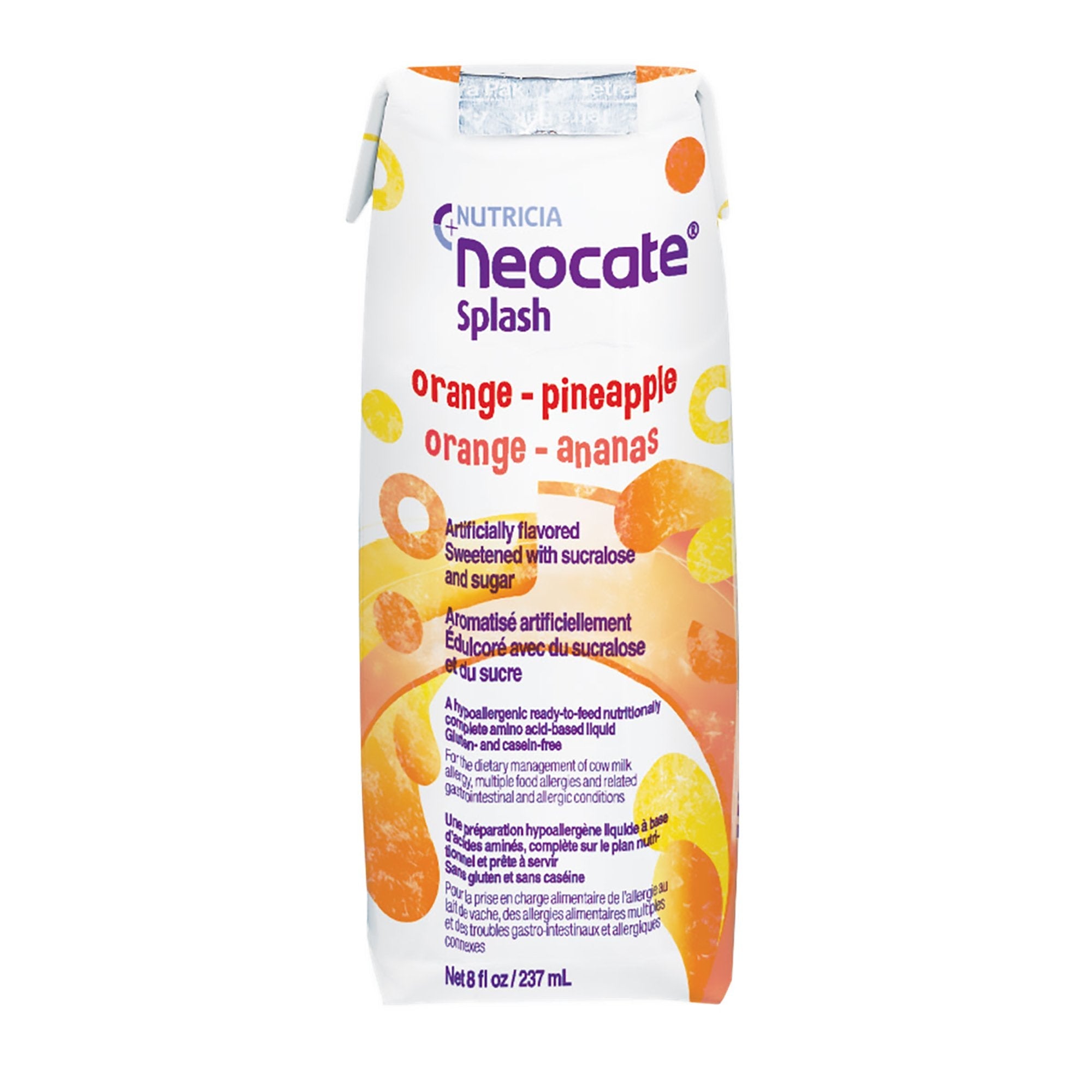 Pediatric Oral Supplement Neocate Splash Orange / Pineapple Flavor 8 oz. Carton Liquid Amino Acid Food Allergies