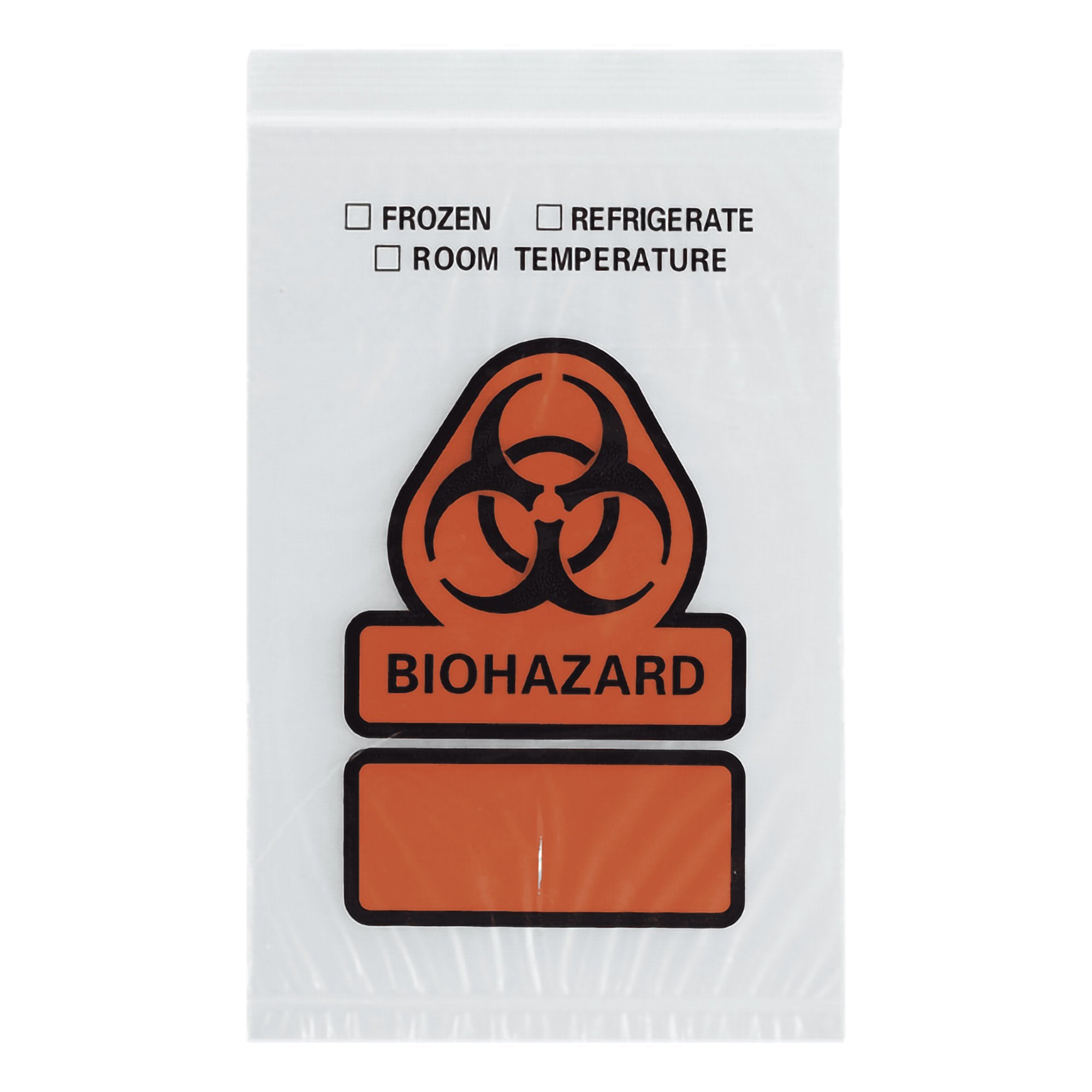 Specimen Transport Bag with Document Pouch 8 X 10 Inch Zip Closure Biohazard Symbol / Storage Instructions NonSterile, Packaging Type- Case