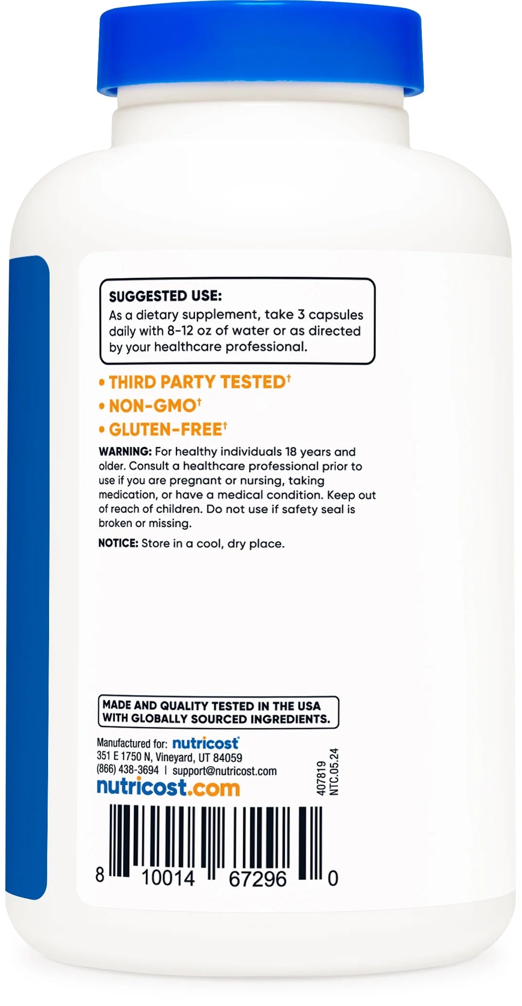 Magnesium Malate 2100Mg, 180 Capsules, 60 Servings   Non Gmo, Gluten Free Supplement