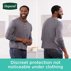 male adult absorbent underwear depend fresh protection waistband style small medium disposable heavy absorbency packaging type case
