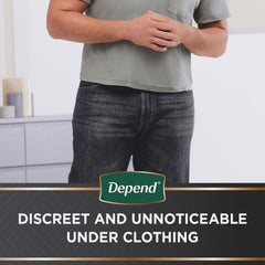 male adult absorbent underwear depend real fit waistband style small medium disposable heavy absorbency packaging type case