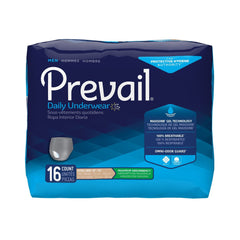 Male Adult Absorbent Underwear Prevail Daily Underwear Pull On with Tear Away Seams X Large Disposable Heavy Absorbency
