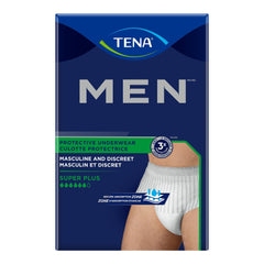 Male Adult Absorbent Underwear TENA MEN Super Plus Pull On with Tear Away Seams Small / Medium Disposable Heavy Absorbency