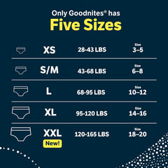 male youth absorbent underwear goodnites pull on with tear away seams large disposable heavy absorbency packaging type case