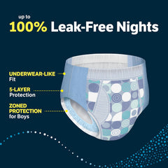 male youth absorbent underwear goodnites pull on with tear away seams large disposable heavy absorbency packaging type case