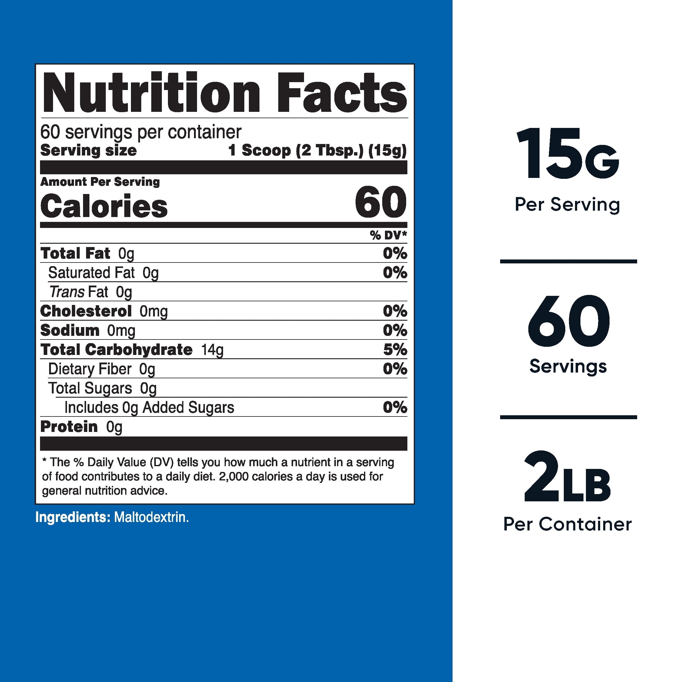 Maltodextrin Powder Supplement 2LBS, Gluten Free, Non Gmo and Vegetarian Friendly