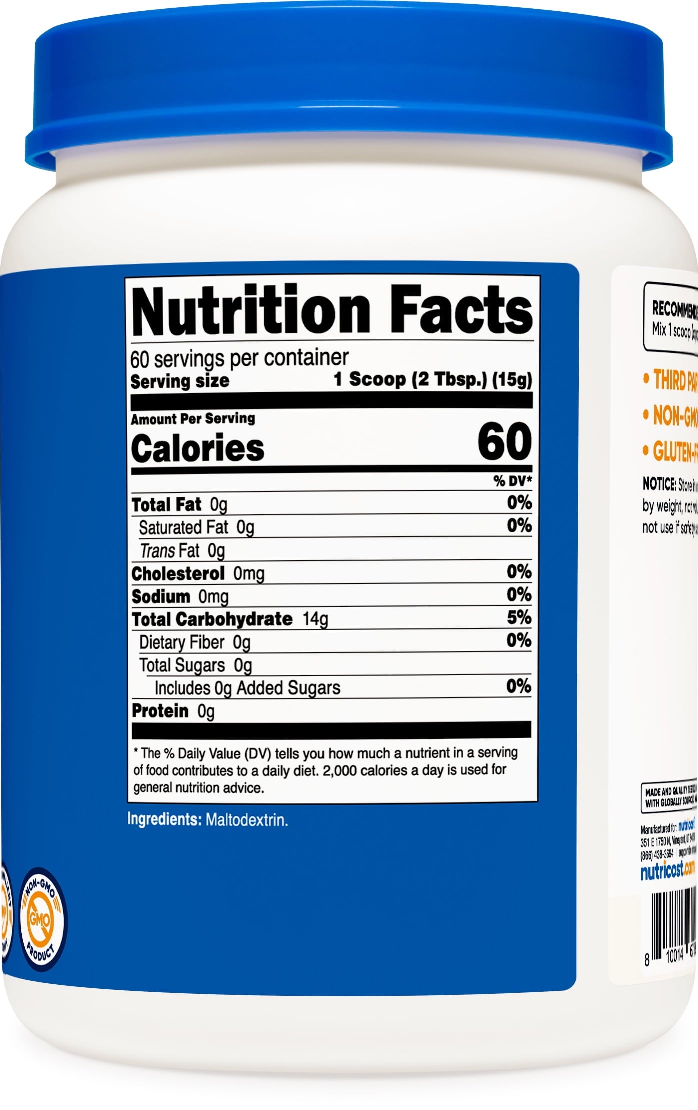 Maltodextrin Powder Supplement 2LBS, Gluten Free, Non Gmo and Vegetarian Friendly