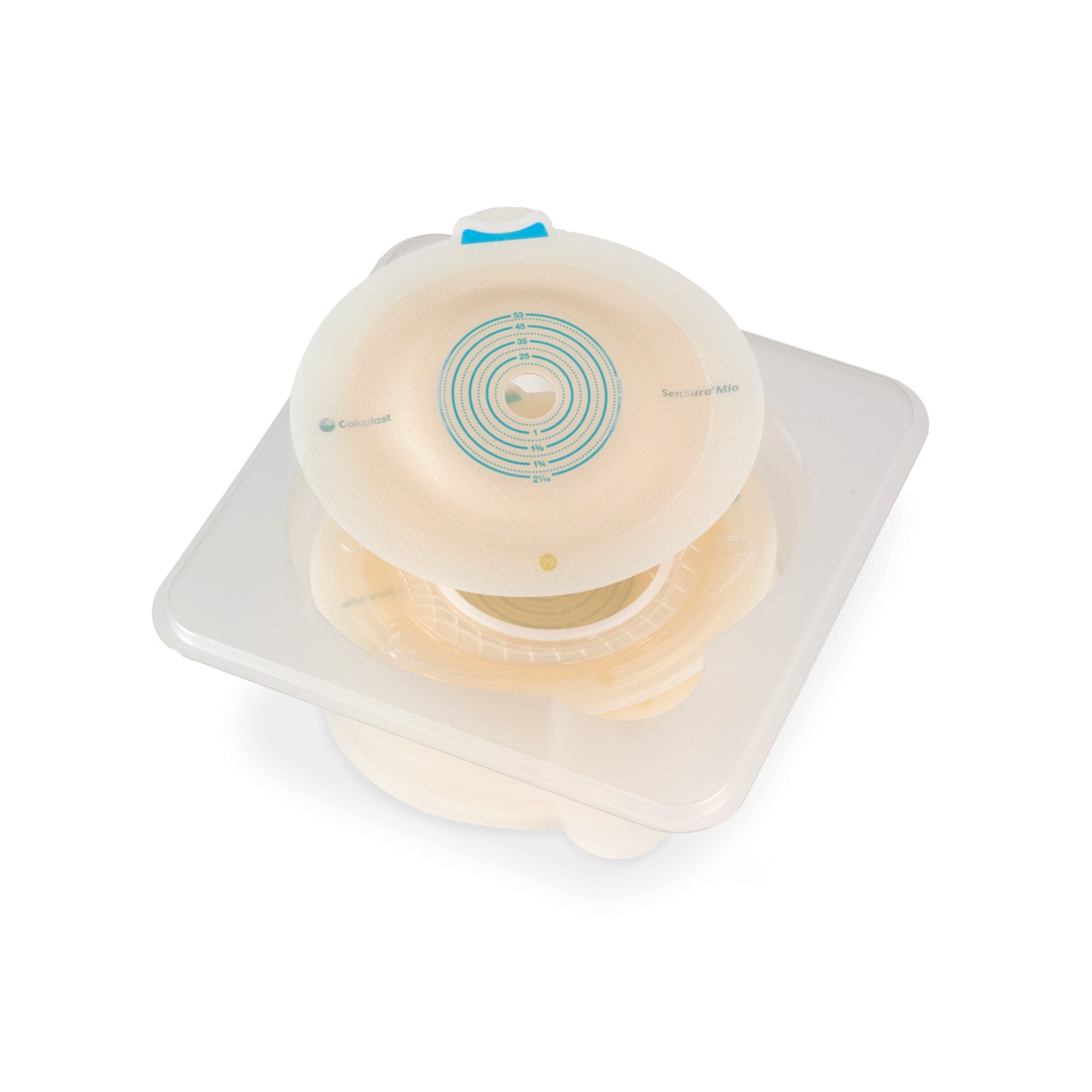 Ostomy Barrier SenSura Mio Click Trim to Fit, Extended Wear Elastic Adhesive 70 mm Flange Yellow Code System 9/16 to 2 Inch Opening | 5/Box
