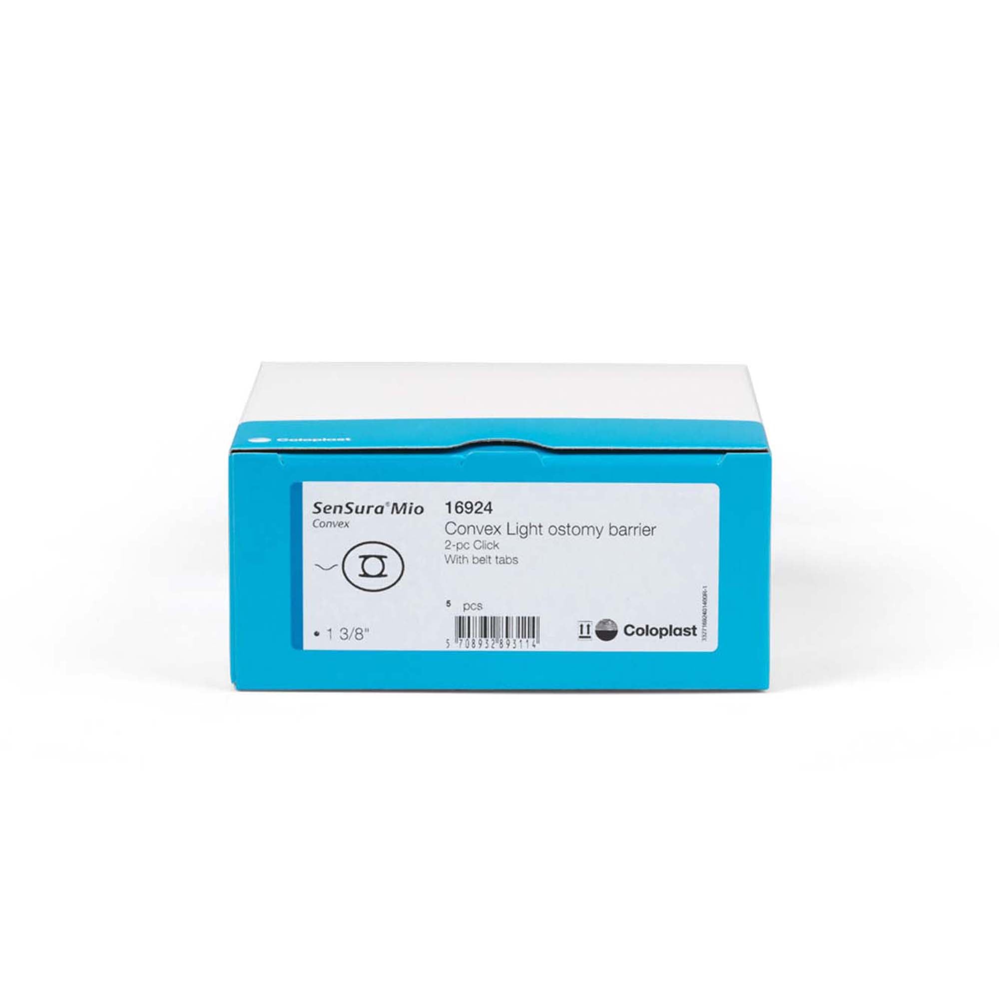Ostomy Barrier SenSura Mio Click Precut, Extended Wear Elastic Adhesive 60 mm Flange Blue Code System 1-3/8 Inch Opening | 5/Box