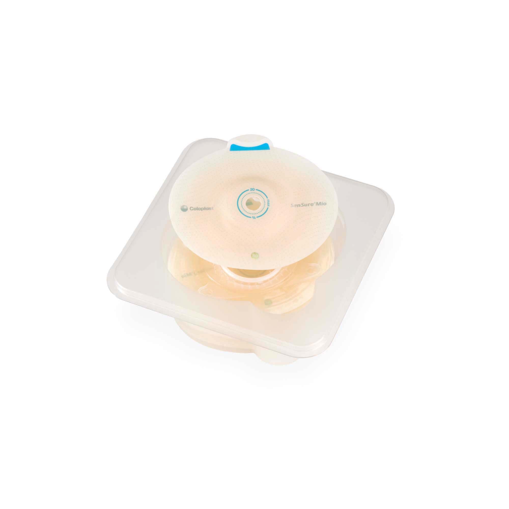 Ostomy Barrier SenSura Mio Click Precut, Standard Wear Elastic Adhesive 40 mm Flange Green Code System 11/16 Inch Opening | 5/Box