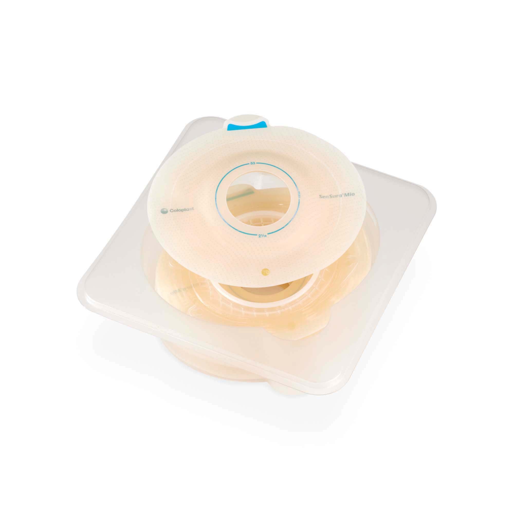 Ostomy Barrier SenSura Mio Click Precut, Standard Wear Elastic Adhesive 70 mm Flange Yellow Code System 1-1/2 Inch Opening | 5/Box