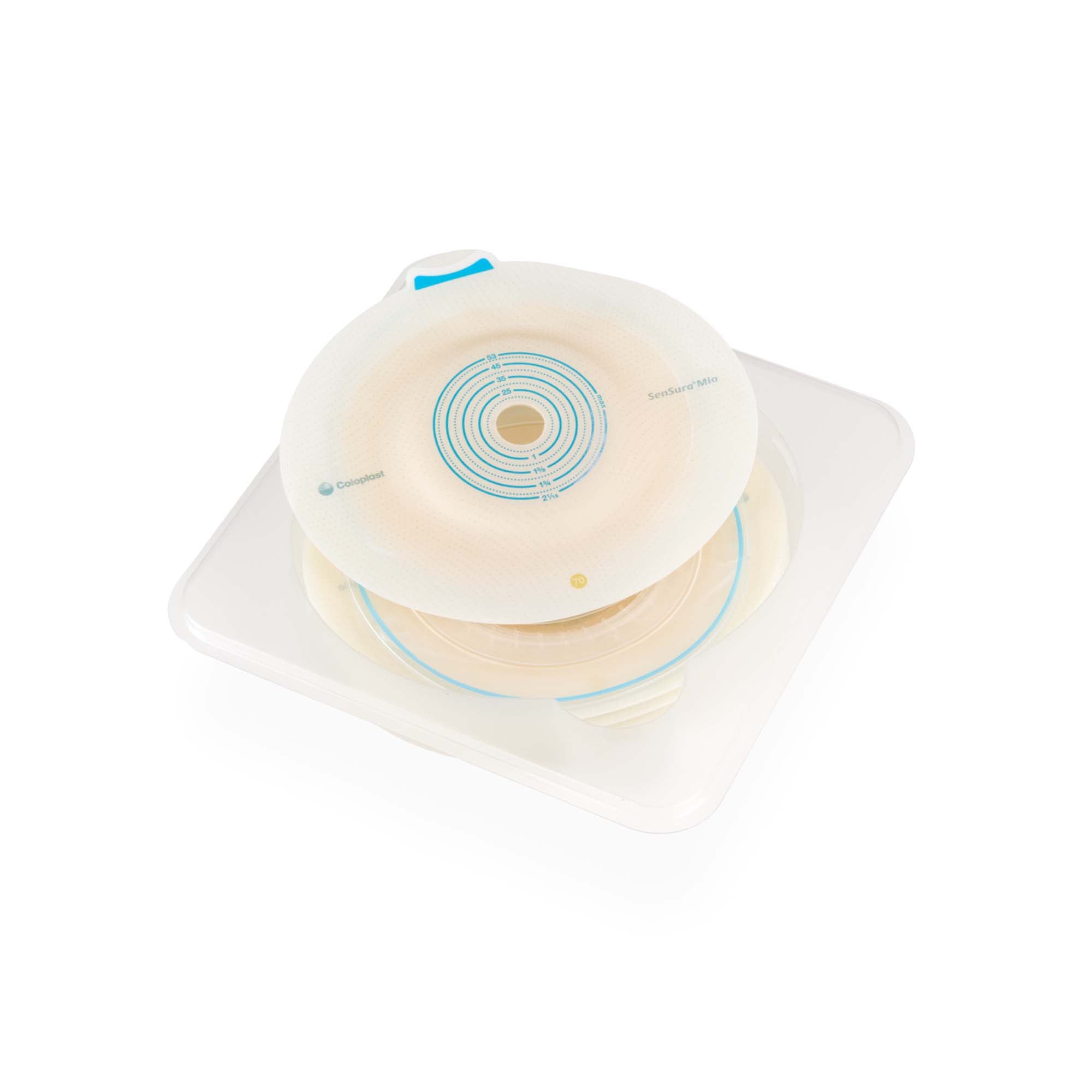 Ostomy Barrier SenSura Mio Flex Trim to Fit, Standard Wear Elastic Adhesive 70 mm Flange Yellow Code System 15 to 53 mm Opening | 5/Box