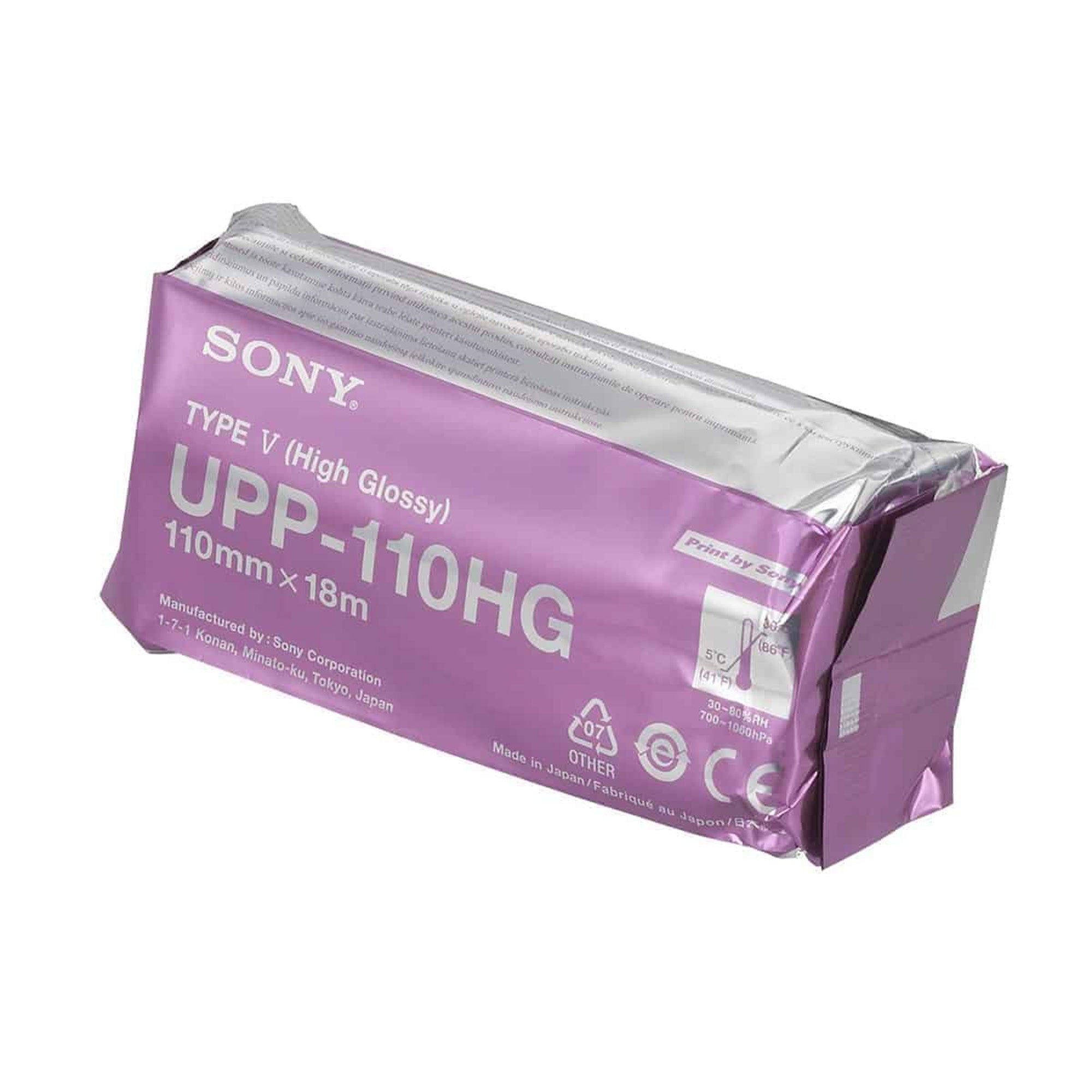 Ultrasound Video Paper Sony Roll Black and White High Gloss Without Grid, Packaging Type- Box