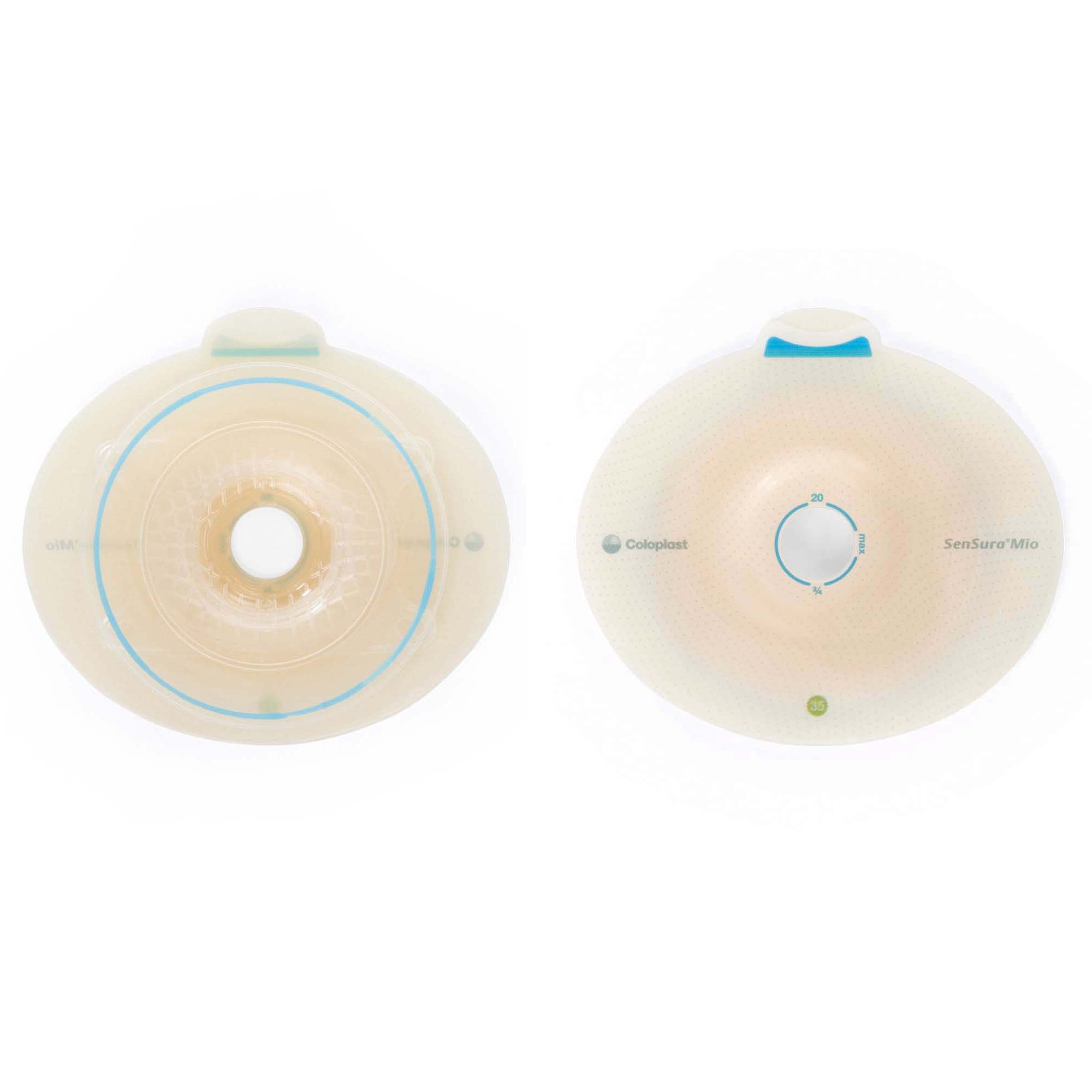 Ostomy Barrier SenSura Mio Flex Precut, Standard Wear Elastic Adhesive 50 mm Flange Red Code System 3/8 to 1-7/8 Inch Opening | 5/Box