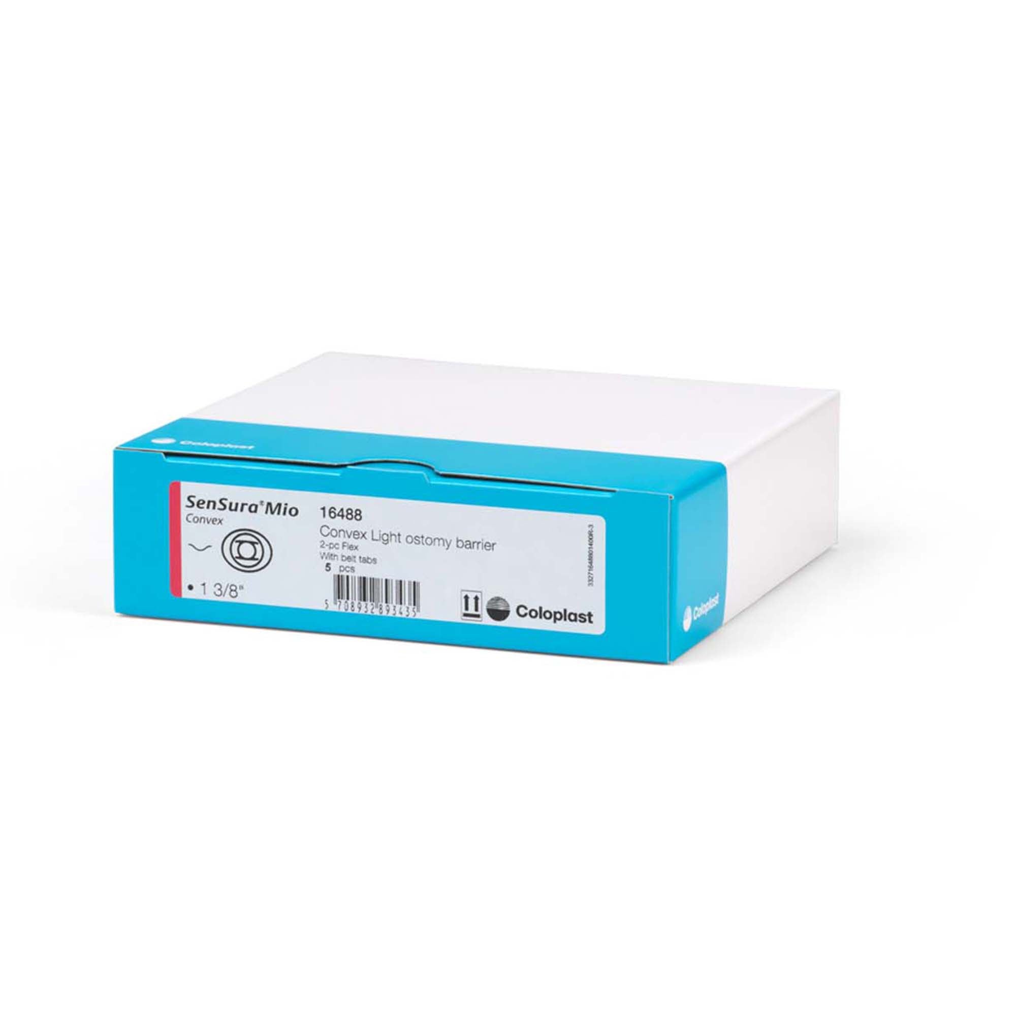 Ostomy Barrier SenSura Mio Flex Precut, Standard Wear Elastic Adhesive 50 mm Flange Red Code System 35 mm Opening | 5/Box