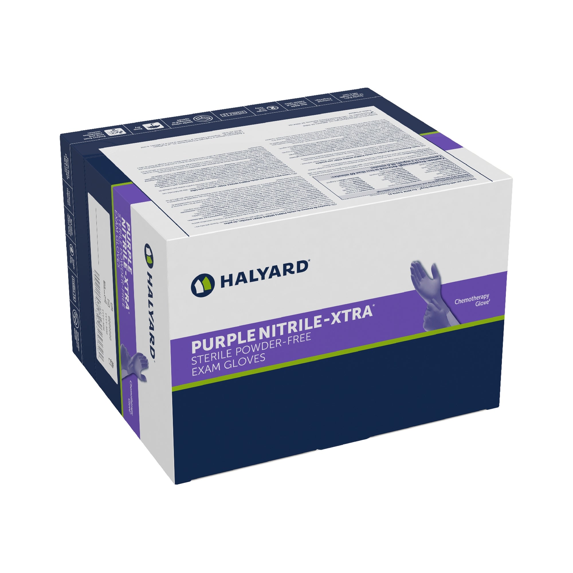 Exam Glove Purple Nitrile-Xtra X-Large Sterile Pair Nitrile Extended Cuff Length Textured Fingertips Purple Chemo Tested | 50Pair/Box