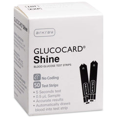 Blood Glucose Test Strips Glucocard Shine 50 Strips per Pack, Packaging Type- Box