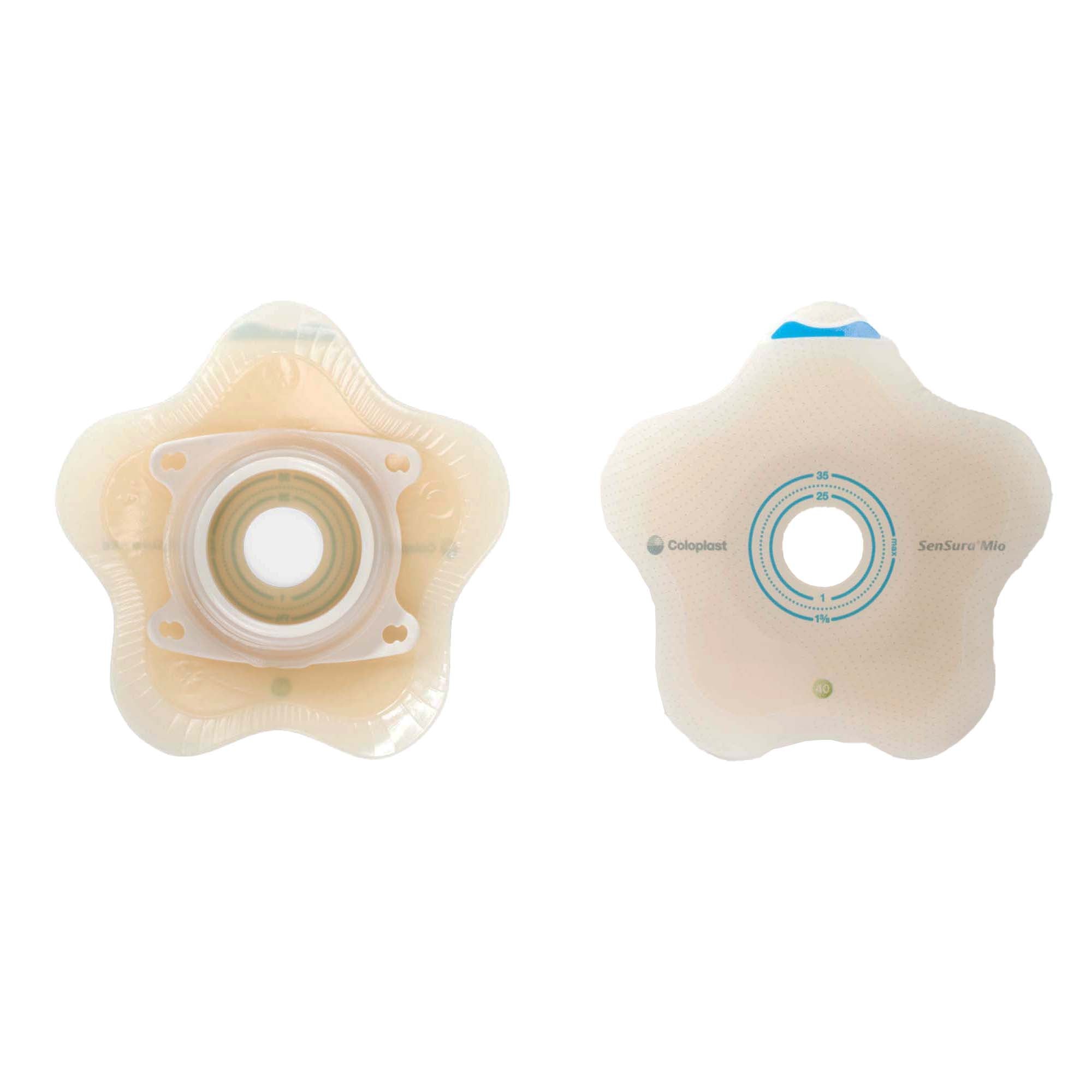 Ostomy Barrier SenSura Mio Convex Flip Precut, Extended Wear Elastic Adhesive 50 mm Flange Red Code System 1 Inch Opening | 5/Box