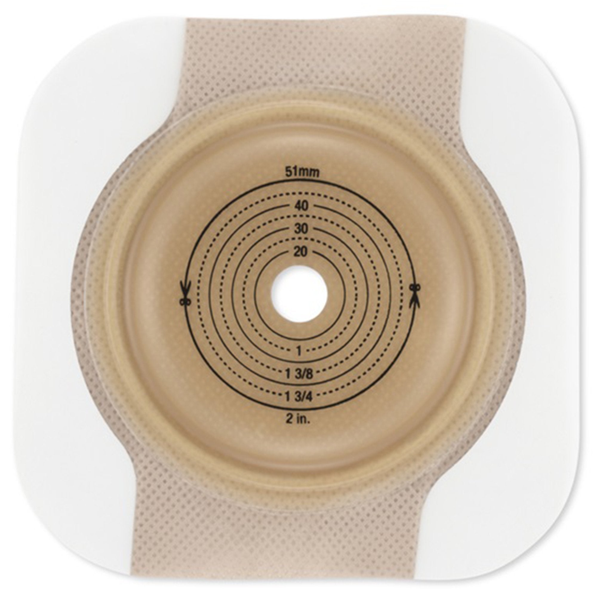 Ostomy Barrier New Image CeraPlus Trim to Fit, Extended Wear Adhesive Tape Borders 57 mm Flange Red Code System Up to 1-1/2 Inch Opening | 5/Box