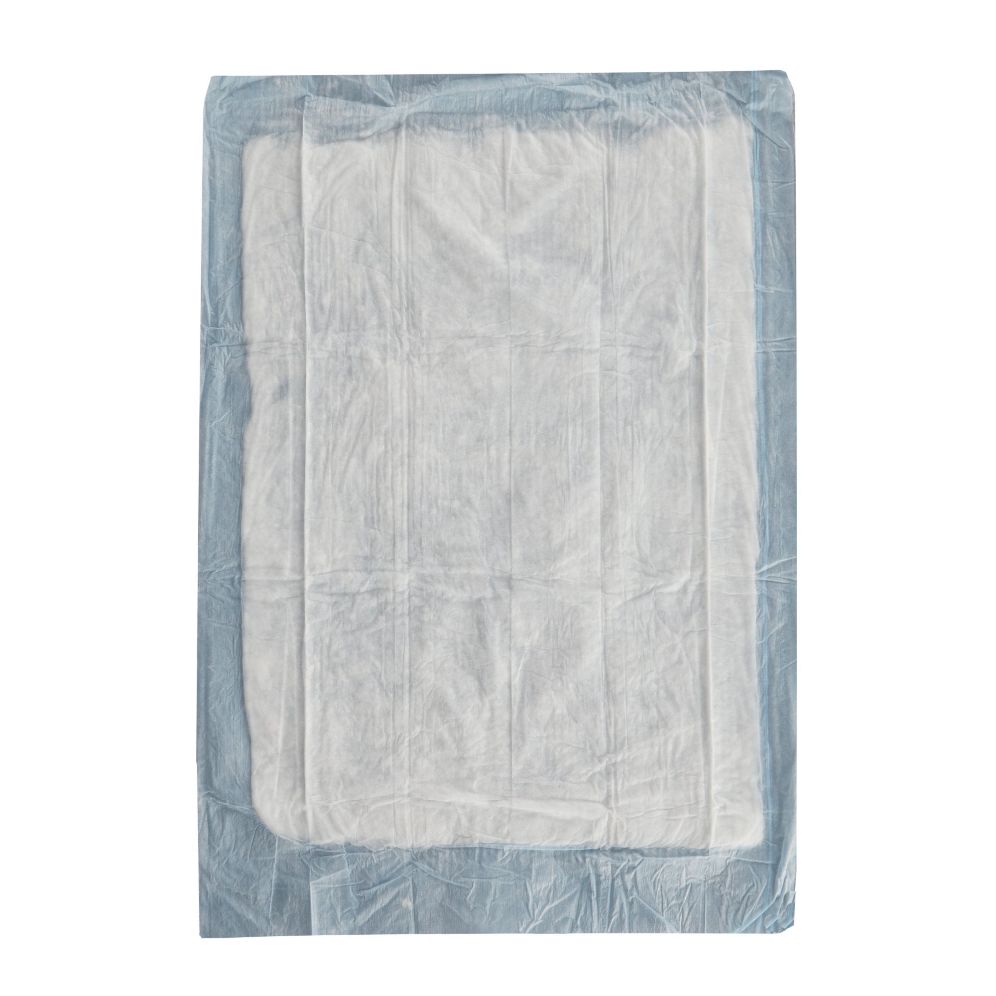 Cardinal Simplicity Basic Disposable Underpads – Light Absorbency Fluff, Blue Embossed Poly Backsheet, 17 × 24 in (50/Bag, 6 Bag/Case) | HCPCS T4542