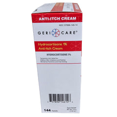 Geri-Care Hydrocortisone 1% Itch Relief Cream – 0.9 g Individual Packets (Box of 144) | NDC 57896014614