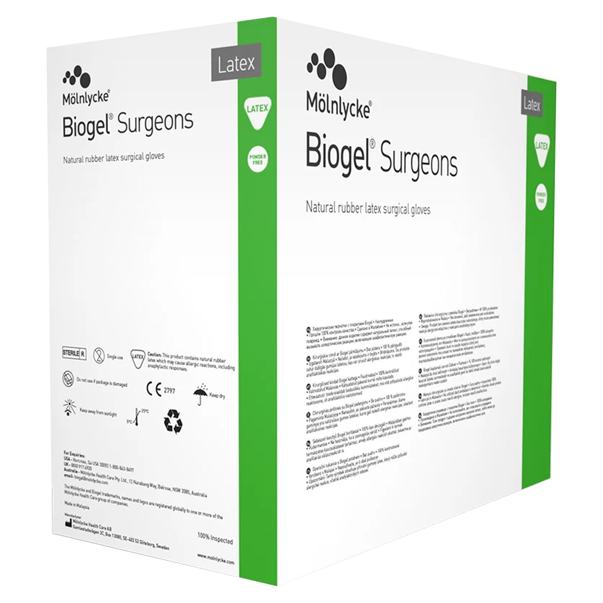Surgical Glove Biogel Surgeons Size 8 Sterile Latex Standard Cuff Length Micro-Textured Straw Not Chemo Approved | 50Pair/Box