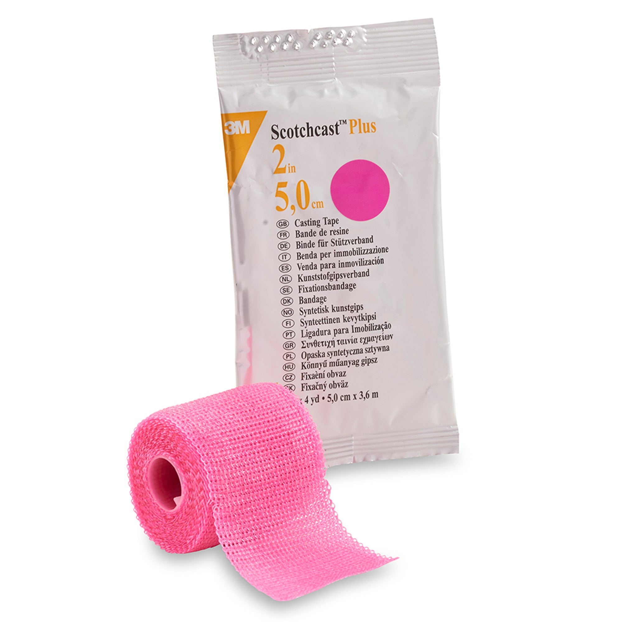 Cast Tape 3M Scotchcast Plus 2 Inch X 12 Foot Fiberglass / Resin Bright Pink, Packaging Type- Box