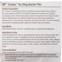 Skin Barrier Applicator 3M Cavilon No Sting 26 to 62% Strength Hexamethyldisiloxane / Isooctane / Acrylate Terpolymer / Polyphenylmethylsiloxane Individual Packet Sterile, Packaging Type- Box