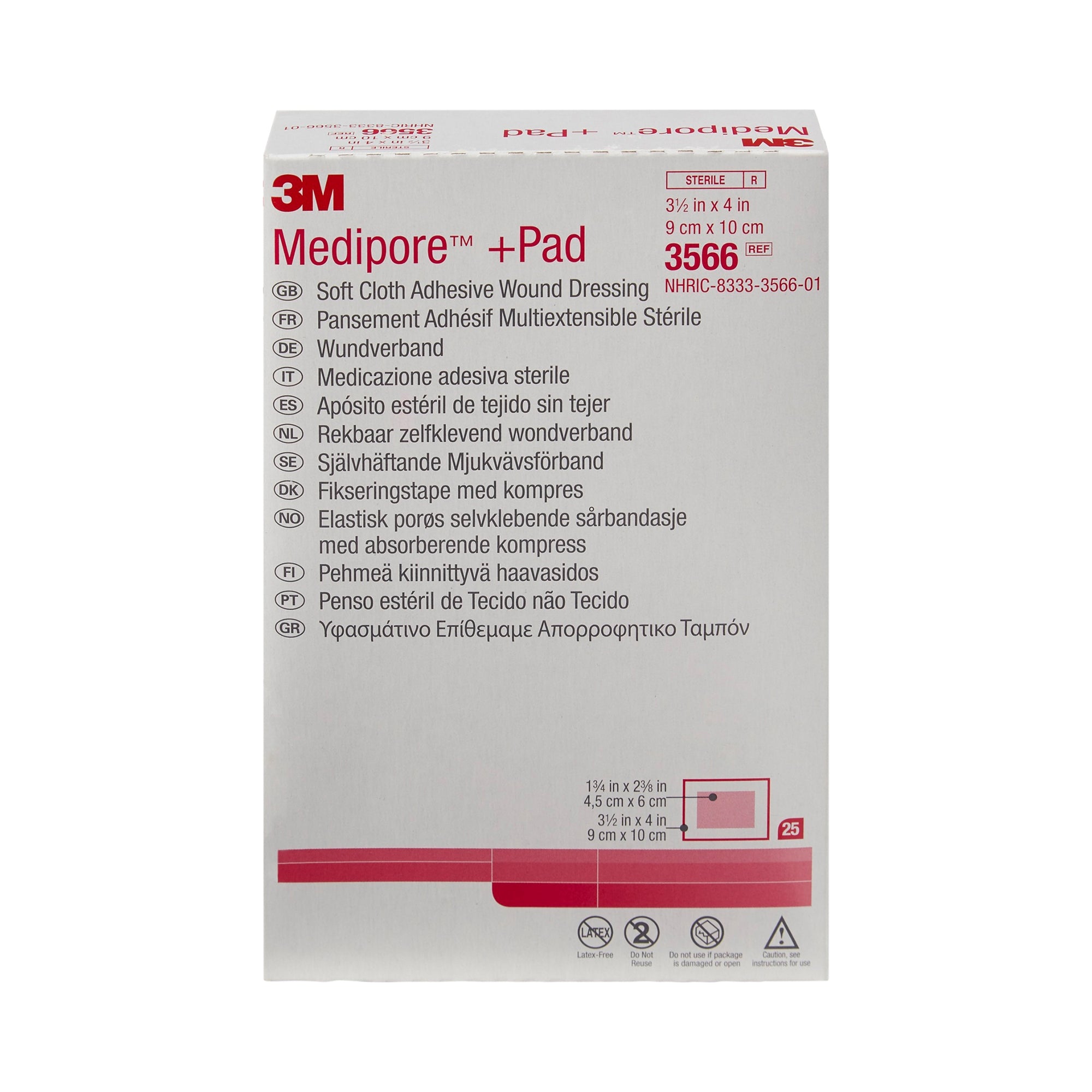 Composite Dressing 3M Medipore 3-1/2 X 4 Inch Rectangle Sterile Nonwoven Backing, Packaging Type- Box