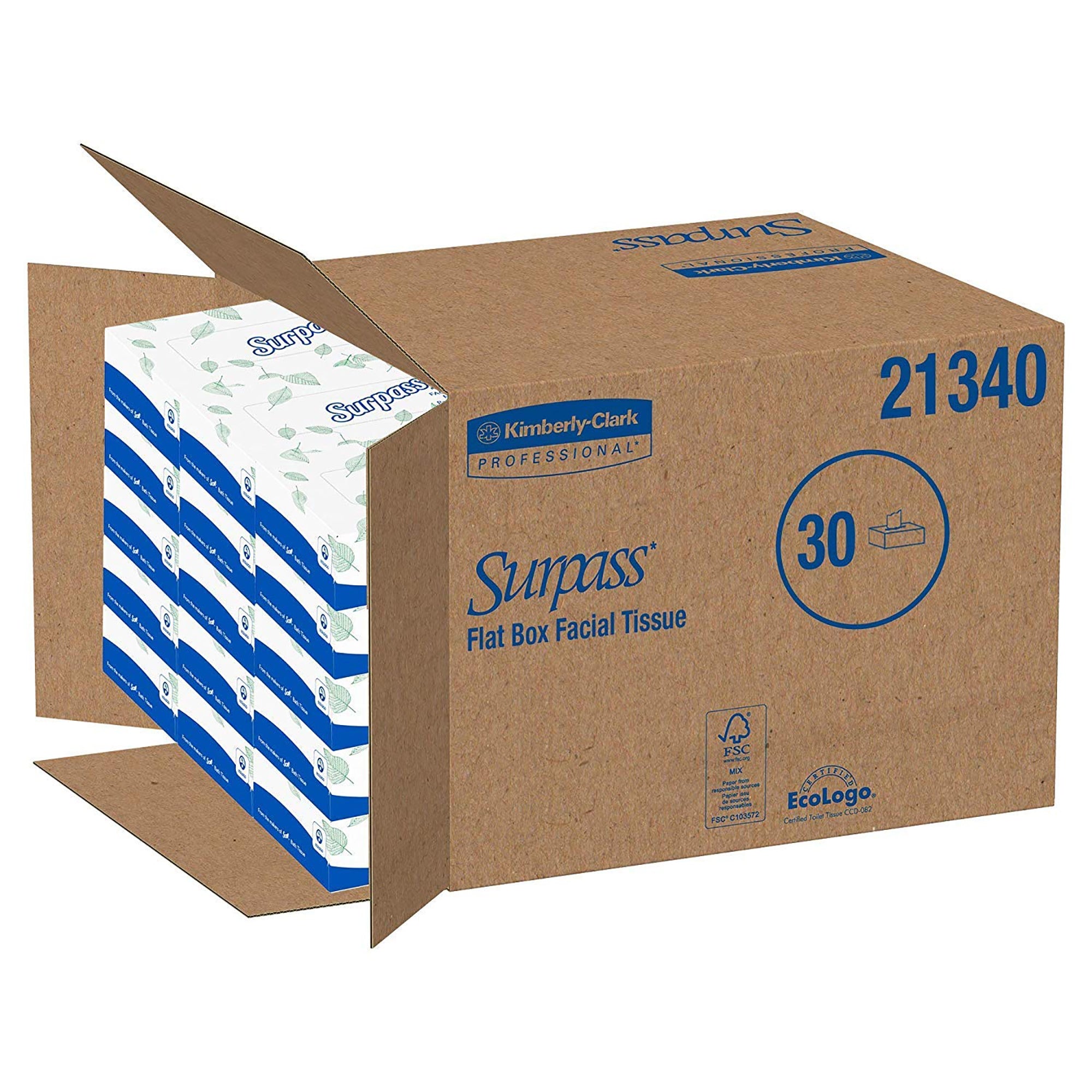 Surpass* Facial Tissue White 8 X 8-2/5 Inch 100 Count, Packaging Type- Case