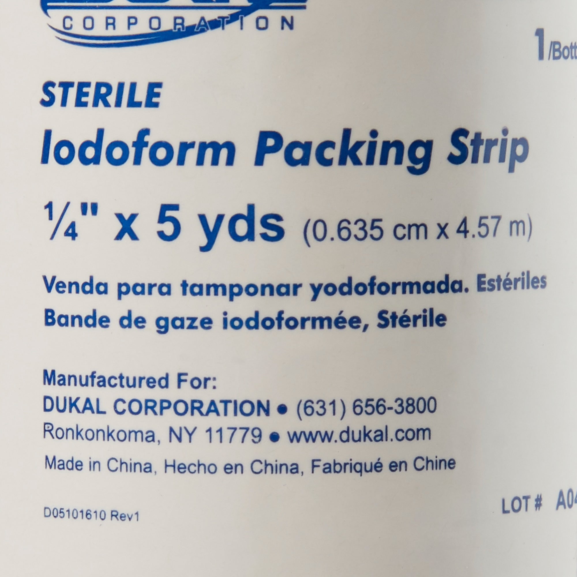 Wound Packing Strip Dukal Iodoform 1/4 Inch X 5 Yard Sterile Antiseptic, Packaging Type- Box