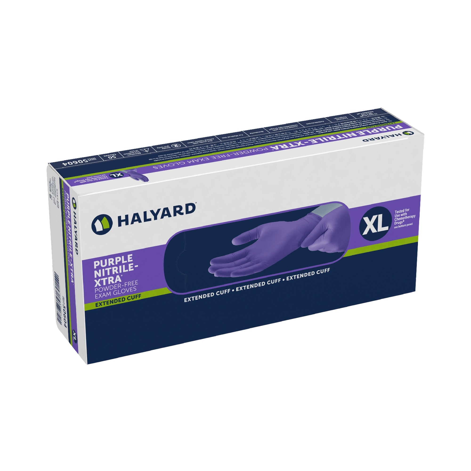 Exam Glove Purple Nitrile-Xtra X-Large NonSterile Nitrile Extended Cuff Length Textured Fingertips Purple Chemo Tested | 50/Box