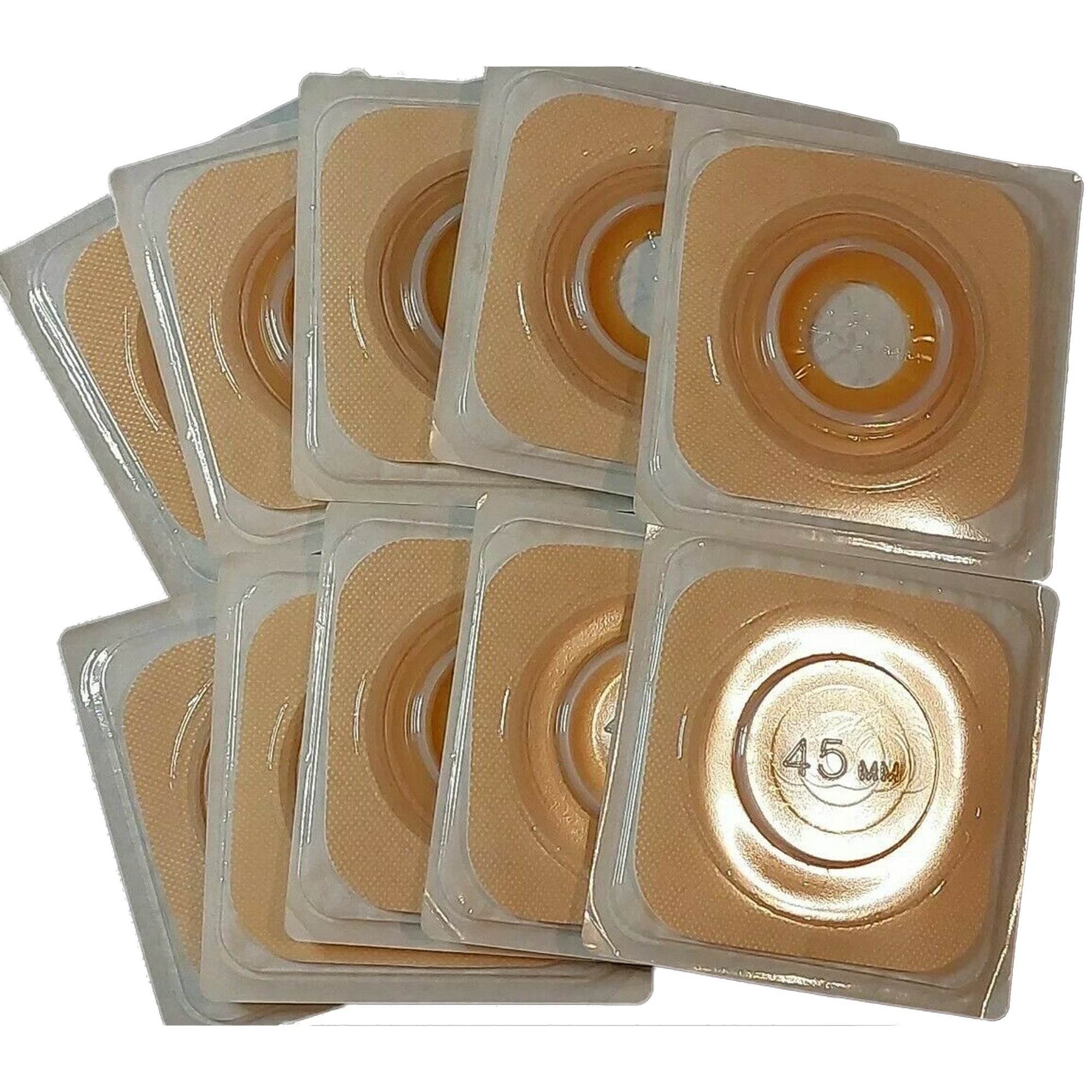 Ostomy Barrier Sur-Fit Natura Precut, Standard Wear Stomahesive Adhesive 45 mm Flange Sur-Fit Natura System Hydrocolloid 1-1/4 Inch Opening 4 X 4 Inch | 10/Box