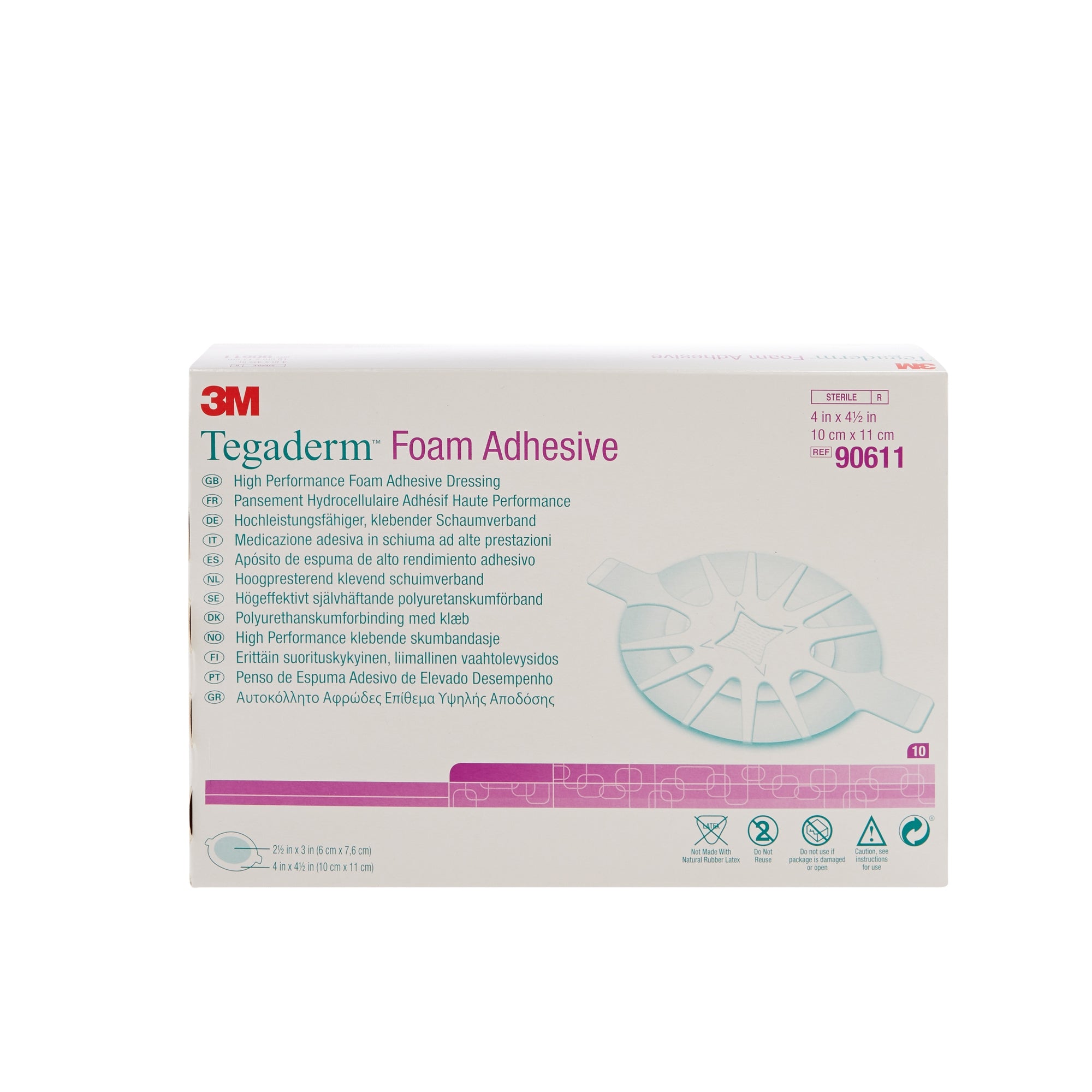 Foam Dressing 3M Tegaderm High Performance 4 X 4-1/2 Inch With Border Film Backing Acrylic Adhesive Oval Sterile, Packaging Type- Box