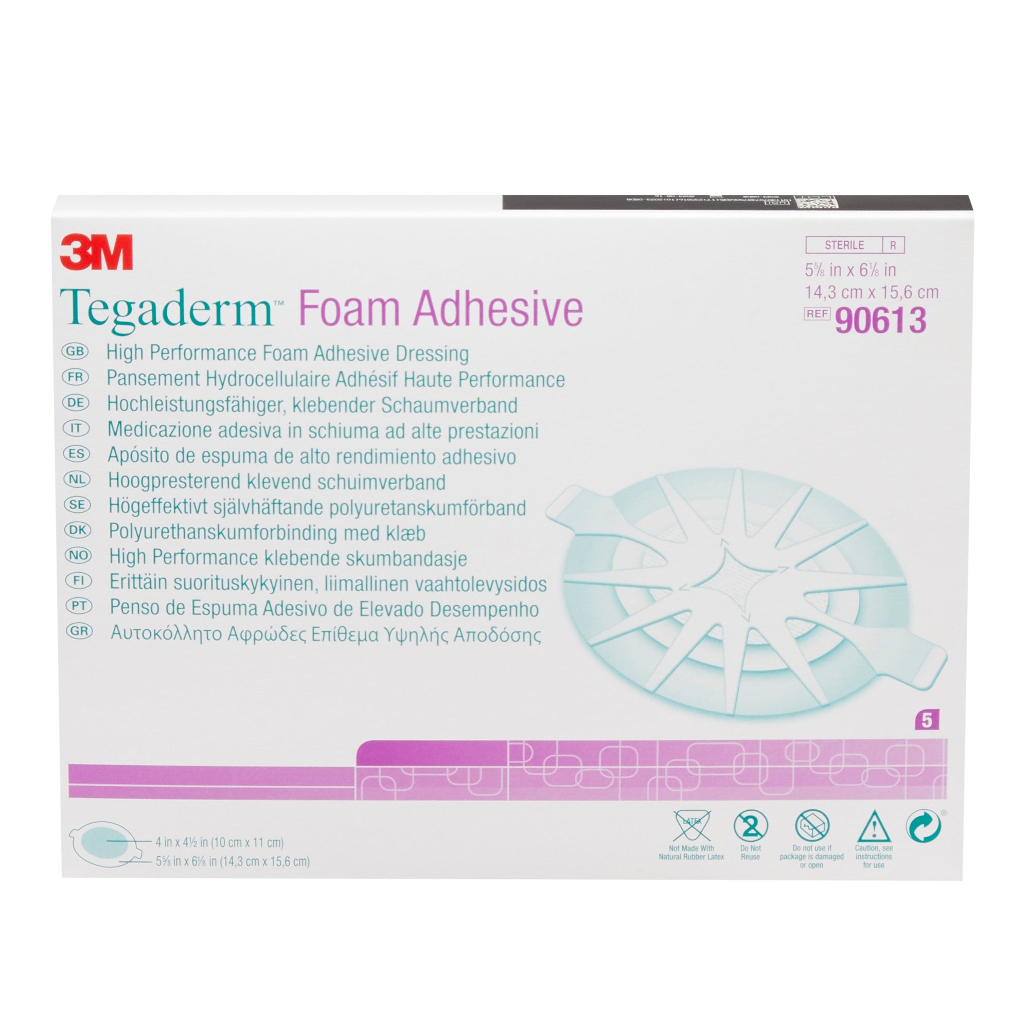 Foam Dressing 3M Tegaderm High Performance 5-5/8 X 6-1/8 Inch With Border Film Backing Acrylic Adhesive Oval Sterile, Packaging Type- Box